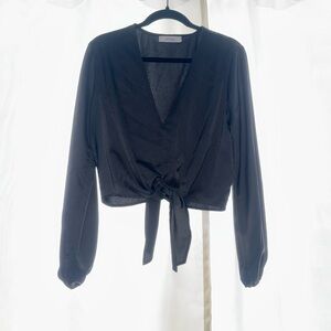 Elegant Black Wrap Top
